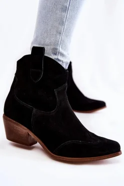 Damskie Botki W Szpic Lewski Shoes 3236 Czarne