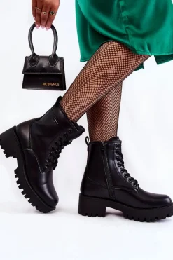 Damskie Botki Workery Cross Jeans KK2R4070C Czarne