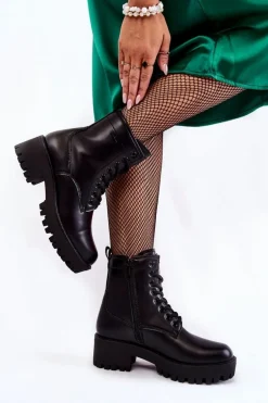 Damskie Botki Workery Cross Jeans KK2R4070C Czarne