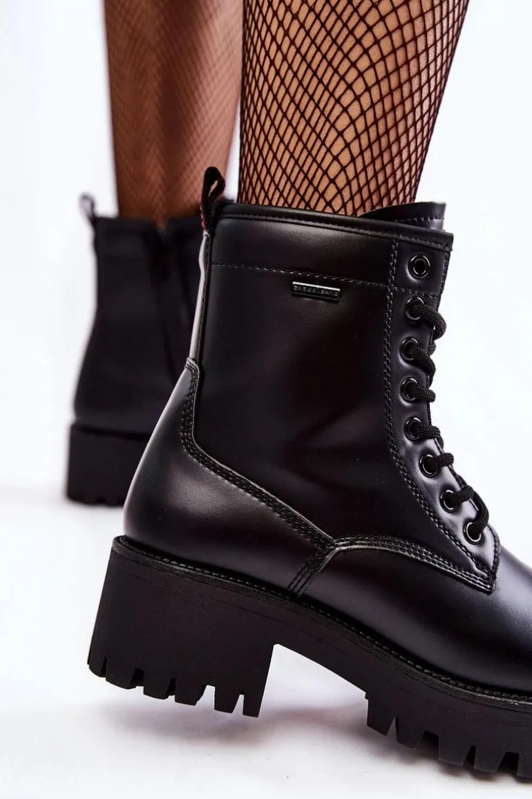 Damskie Botki Workery Cross Jeans KK2R4070C Czarne