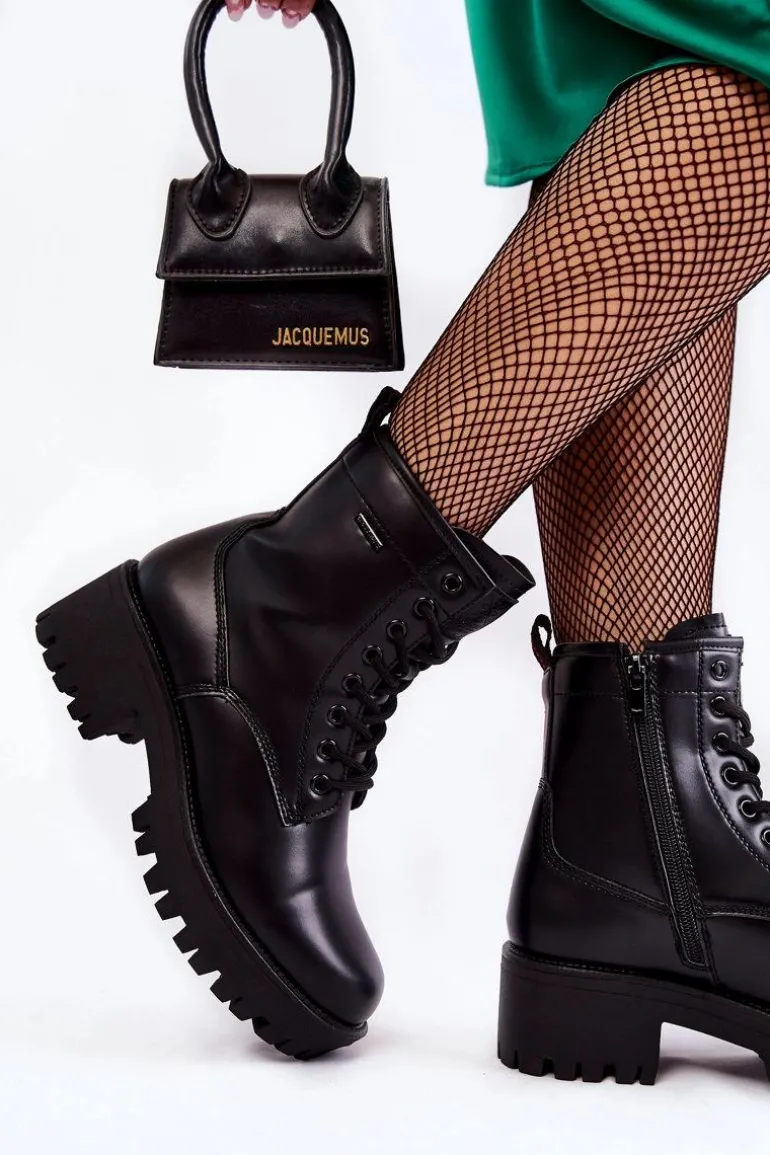 Damskie Botki Workery Cross Jeans KK2R4070C Czarne