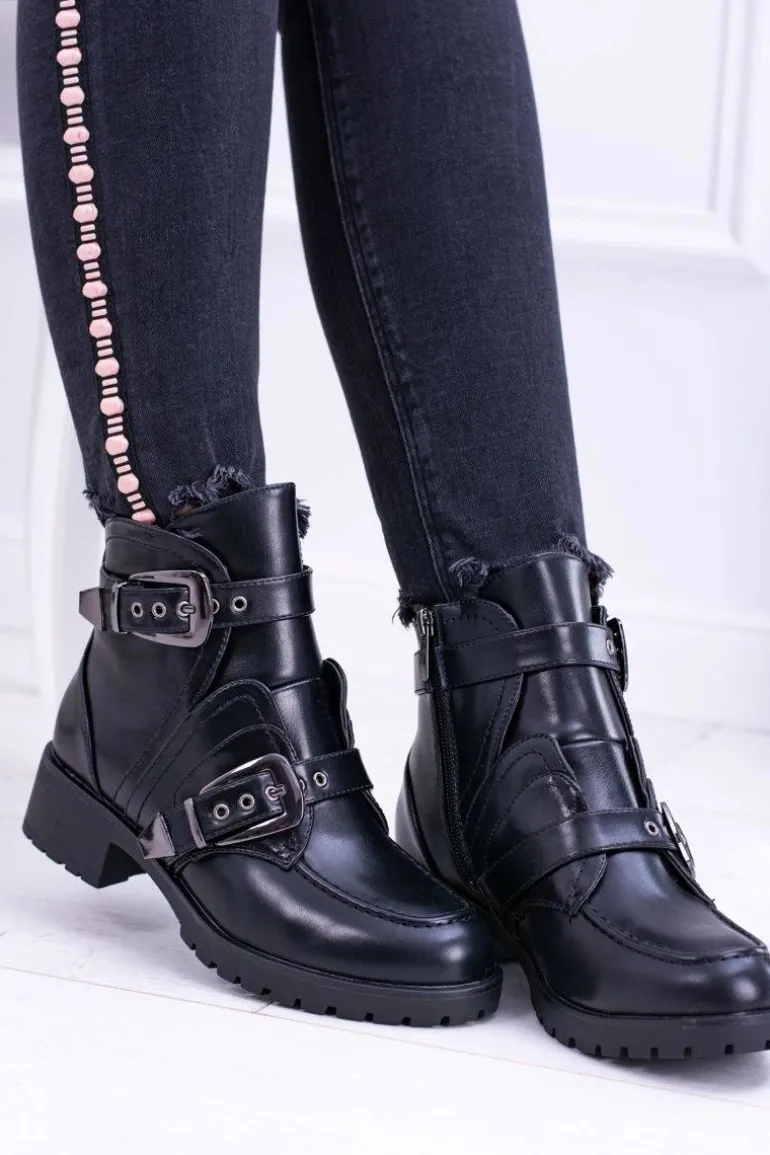 Damskie Botki Z Klamrami Ocieplane Skadi