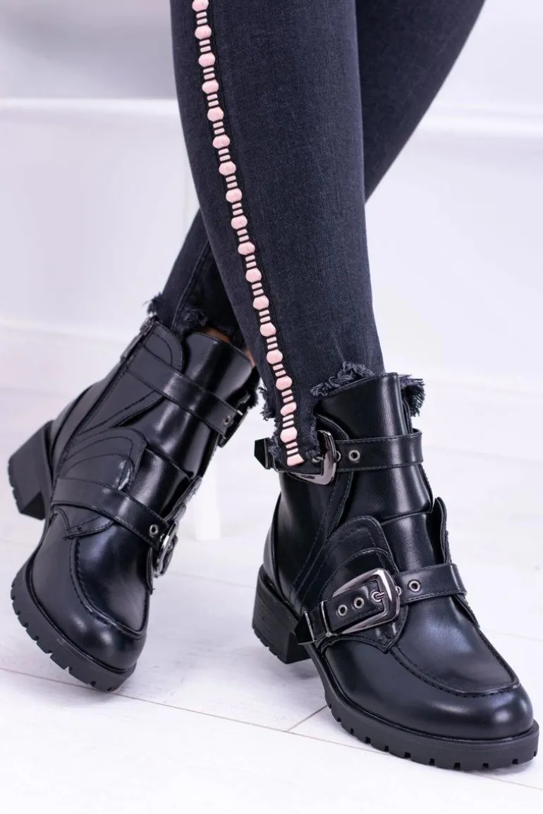 Damskie Botki Z Klamrami Ocieplane Skadi