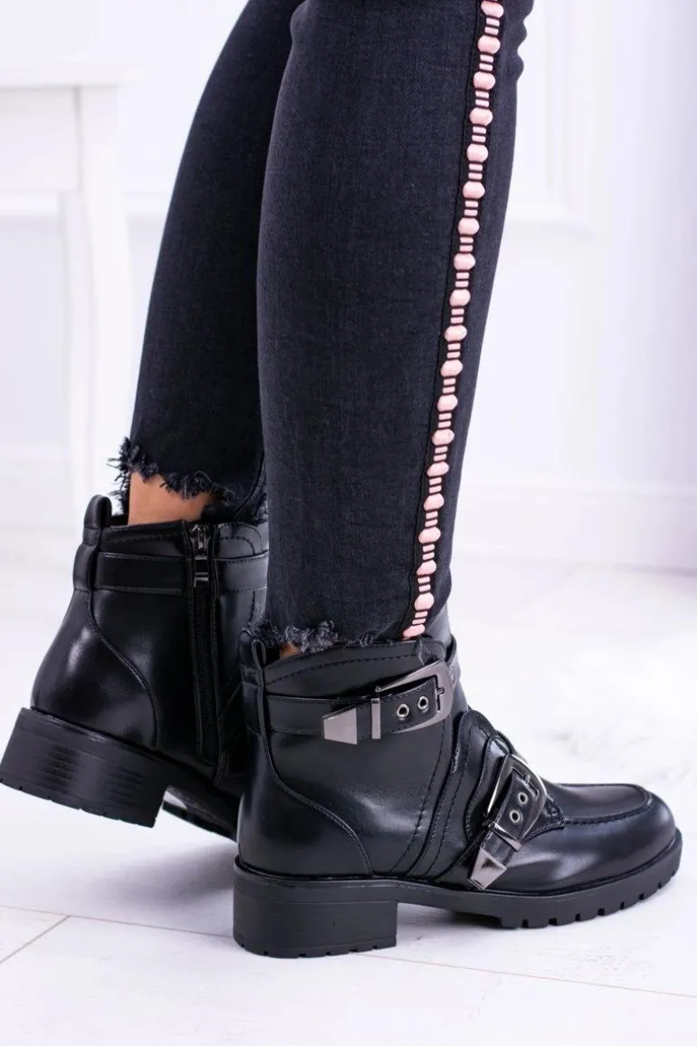 Damskie Botki Z Klamrami Ocieplane Skadi