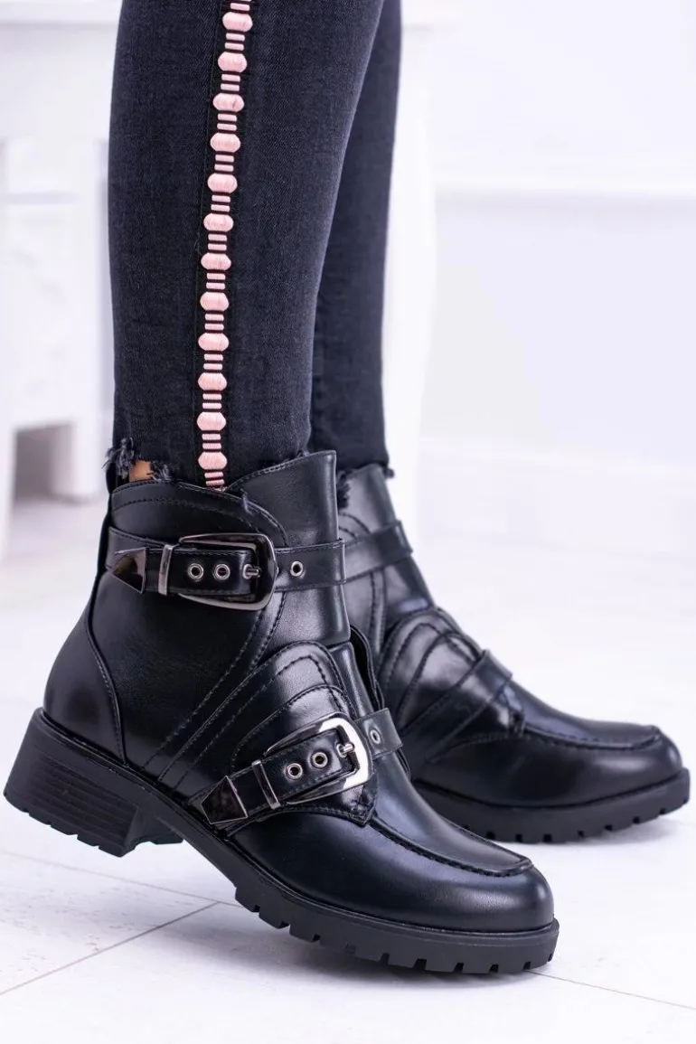 Damskie Botki Z Klamrami Ocieplane Skadi