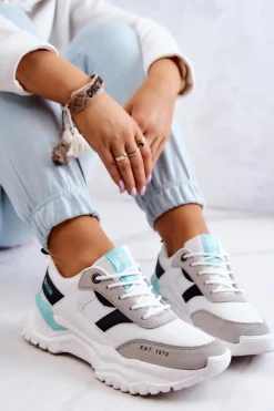 Damskie Buty Sportowe Big Star JJ274A412 Biało-Czarne