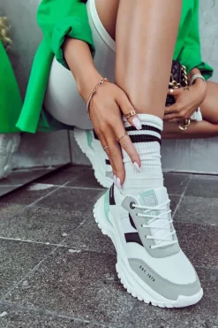 Damskie Buty Sportowe Big Star JJ274A412 Biało-Czarne