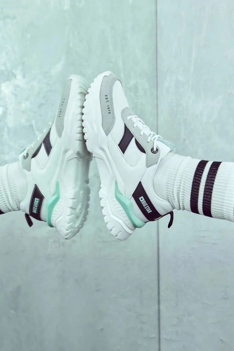 Damskie Buty Sportowe Big Star JJ274A412 Biało-Czarne