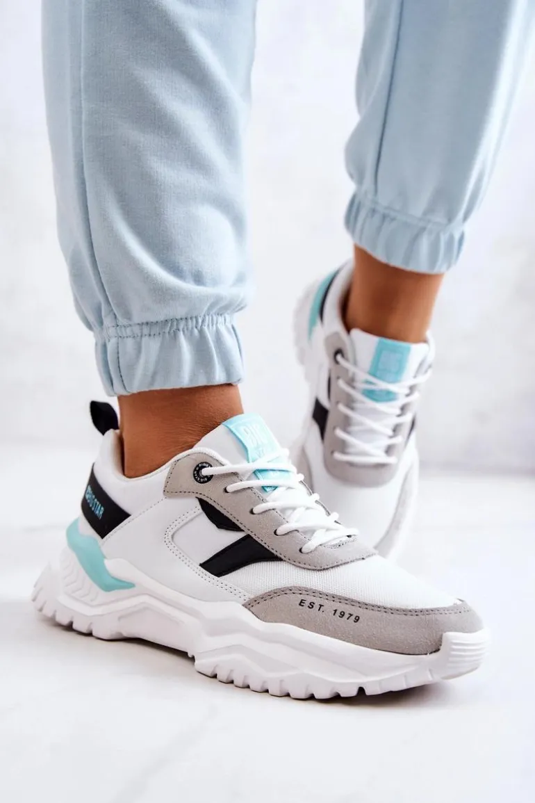 Damskie Buty Sportowe Big Star JJ274A412 Biało-Czarne