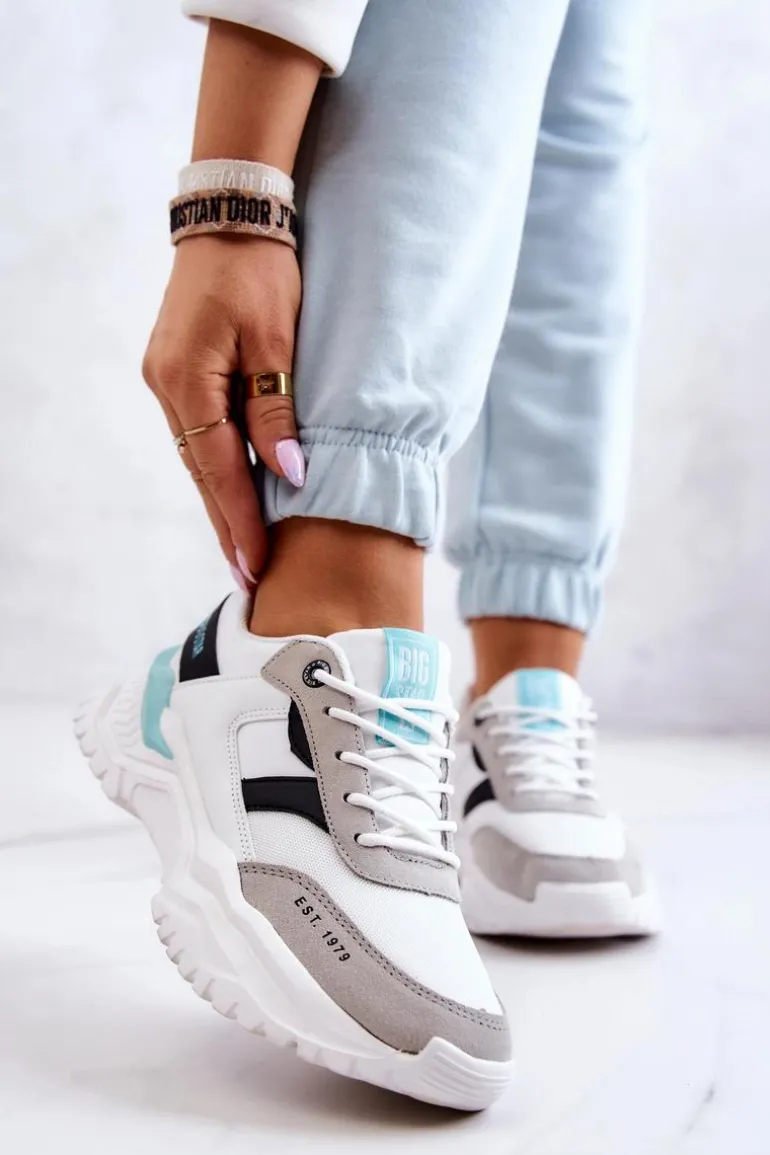 Damskie Buty Sportowe Big Star JJ274A412 Biało-Czarne