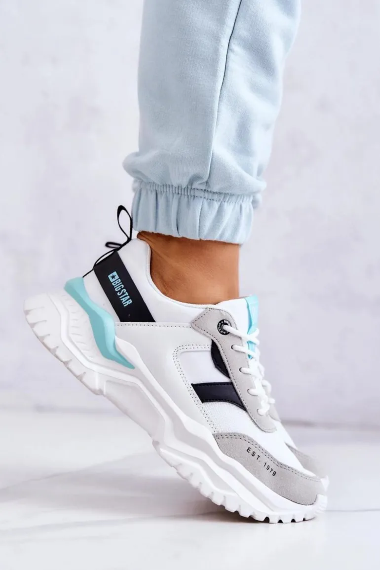 Damskie Buty Sportowe Big Star JJ274A412 Biało-Czarne