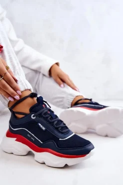 Damskie Buty Sportowe Big Star JJ274A117 Granatowe