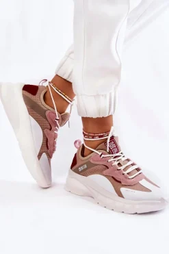 Damskie Buty Sportowe Big Star KK274055 Beżowe