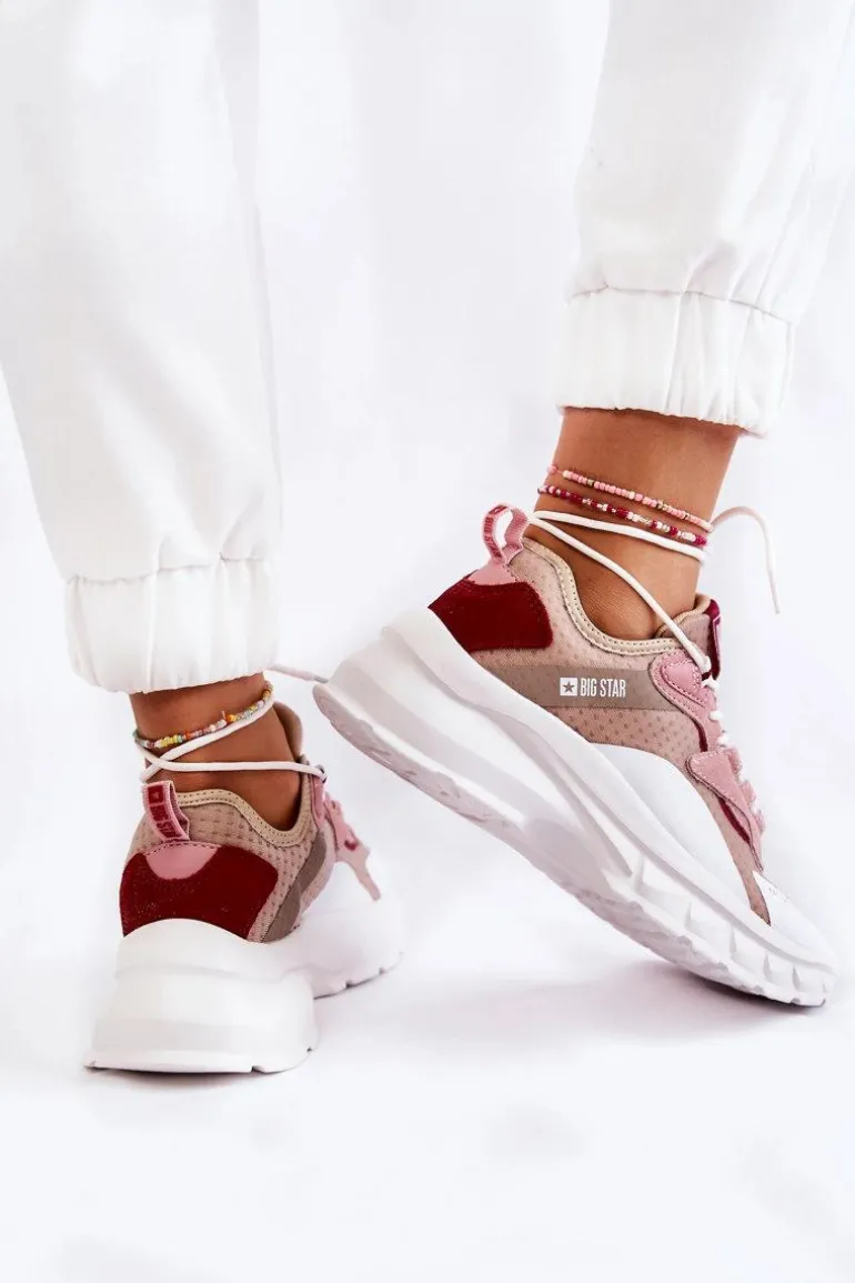 Damskie Buty Sportowe Big Star KK274055 Beżowe