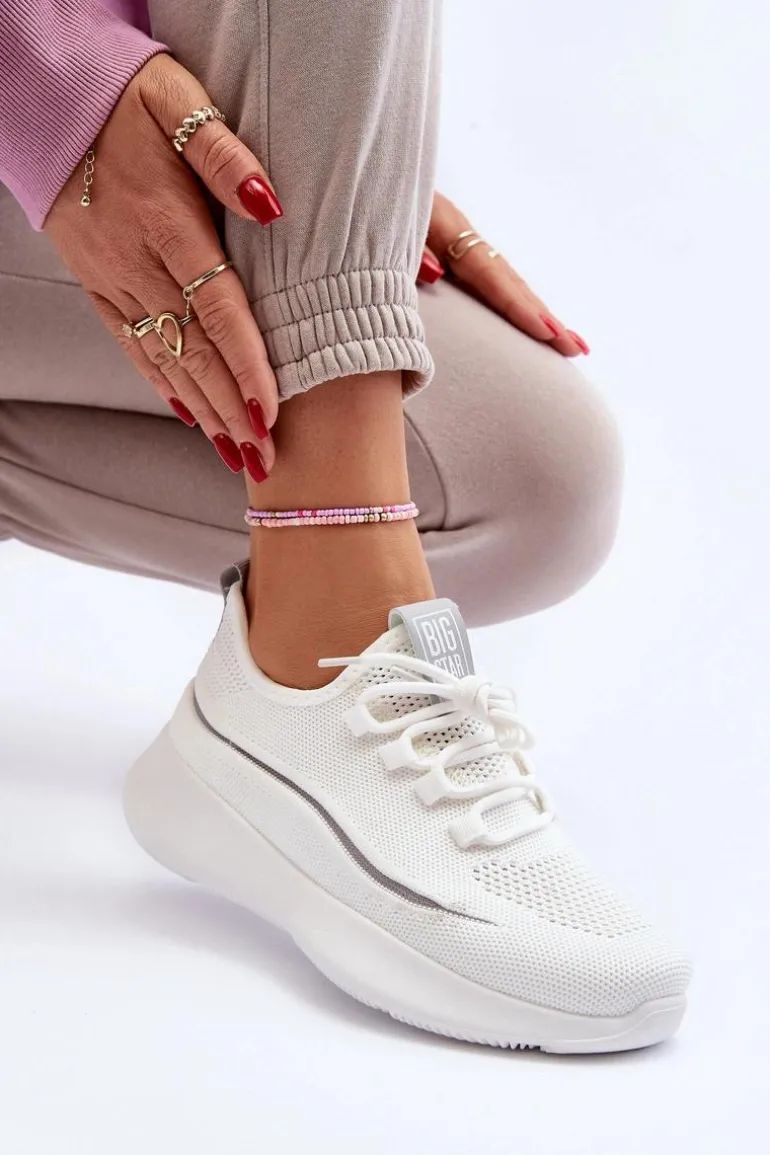 Damskie Buty Sportowe Big Star NN274662 Białe