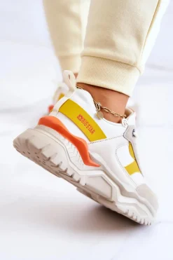 Damskie Buty Sportowe Big Star JJ274A411 Biało-Beżowe