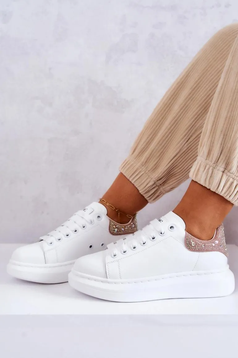 Damskie Buty Sportowe GOE JJ2N4051 Biało-Różowe