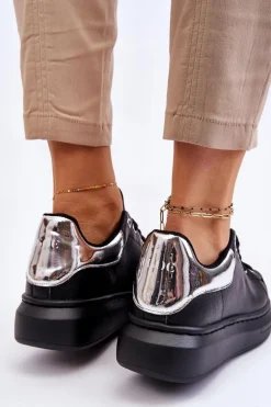 Damskie Buty Sportowe GOE LL2N4012 Czarno-Srebrne