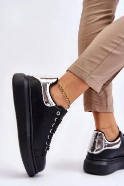Damskie Buty Sportowe GOE LL2N4012 Czarno-Srebrne