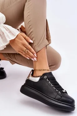 Damskie Buty Sportowe GOE LL2N4012 Czarno-Srebrne