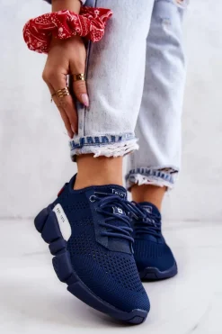 Damskie Buty Sportowe Memory Foam Big Star JJ274274 Granatowe