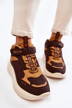 Damskie Buty Sportowe Memory Foam System Big Star KK274404 Brązowe
