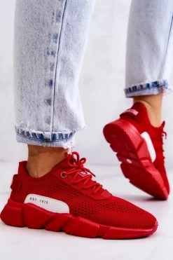 Damskie Buty Sportowe Memory Foam Big Star JJ274270 Czerwone