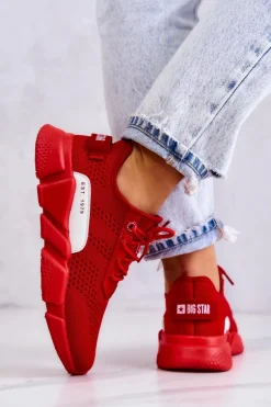 Damskie Buty Sportowe Memory Foam Big Star JJ274270 Czerwone