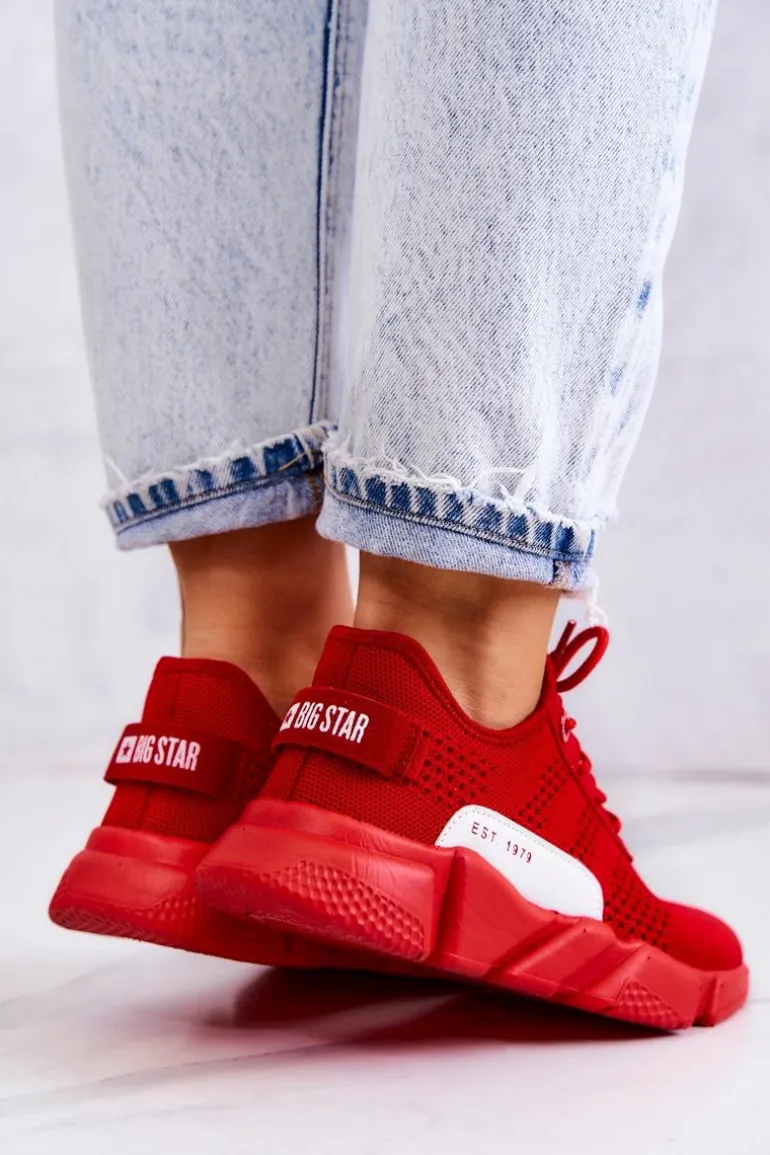 Damskie Buty Sportowe Memory Foam Big Star JJ274270 Czerwone