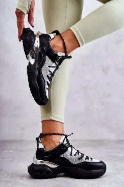 Damskie Buty Sportowe Memory Foam System Big Star KK274053 Czarno-Szare