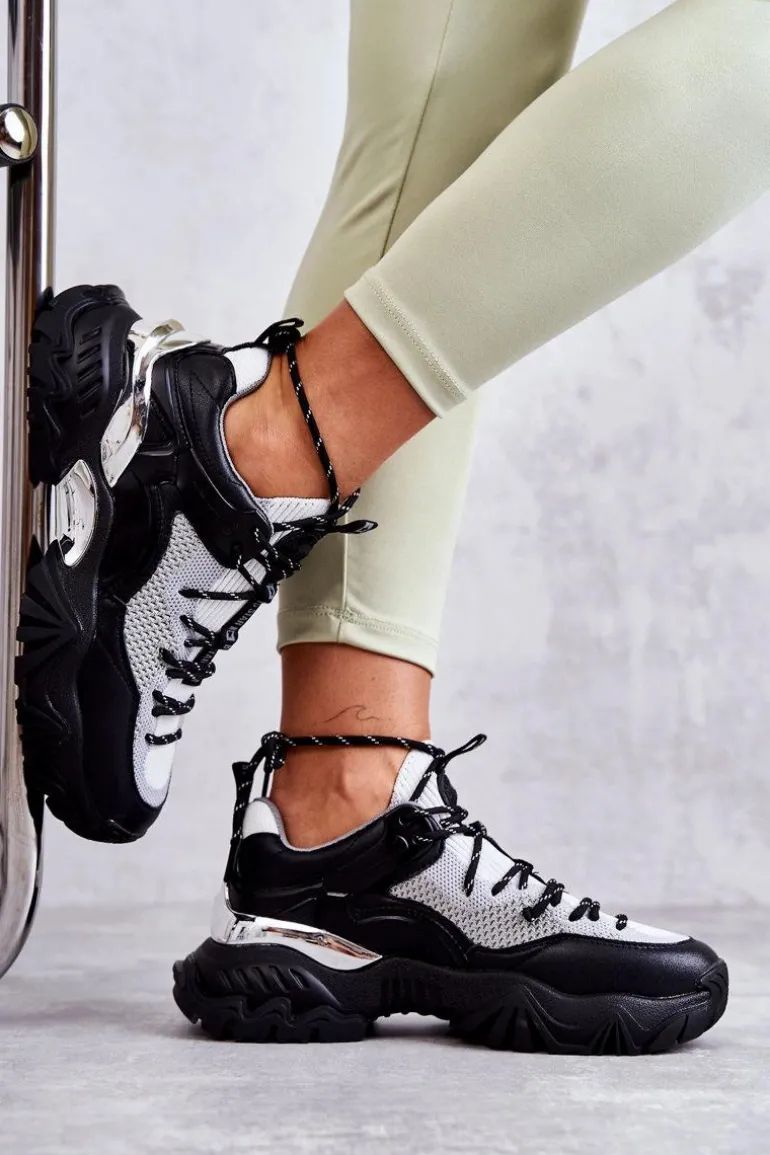 Damskie Buty Sportowe Memory Foam System Big Star KK274053 Czarno-Szare