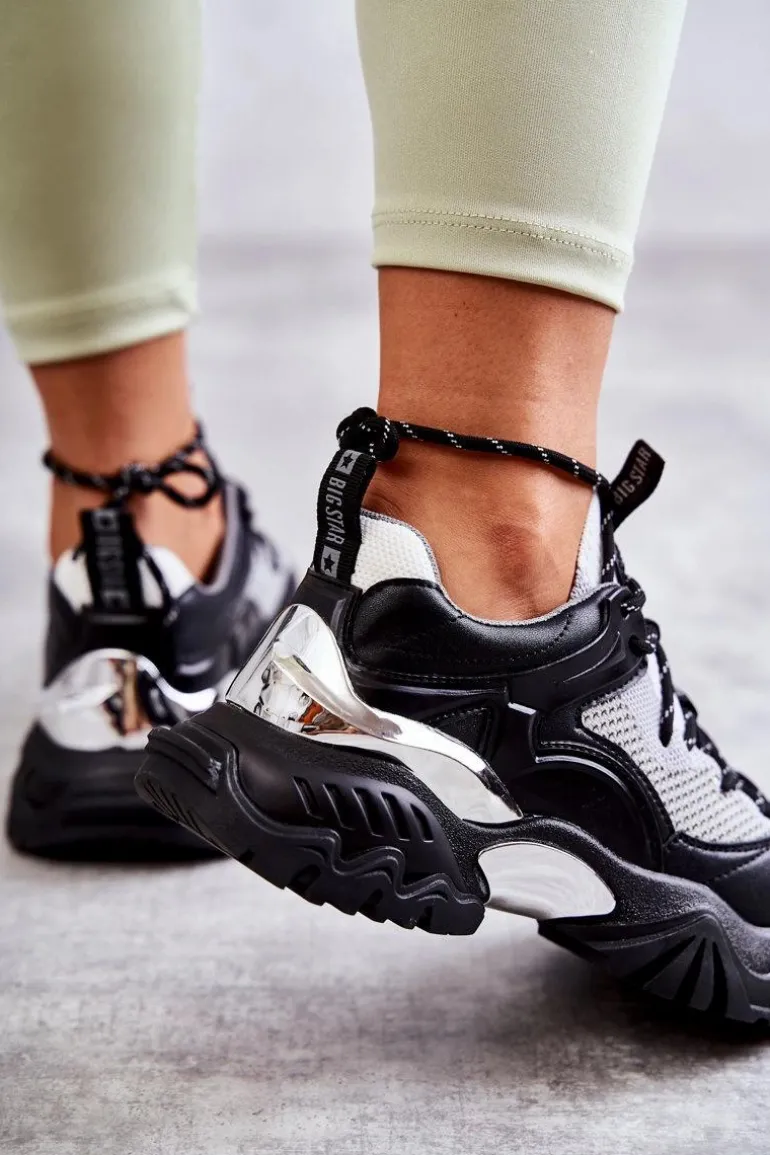 Damskie Buty Sportowe Memory Foam System Big Star KK274053 Czarno-Szare