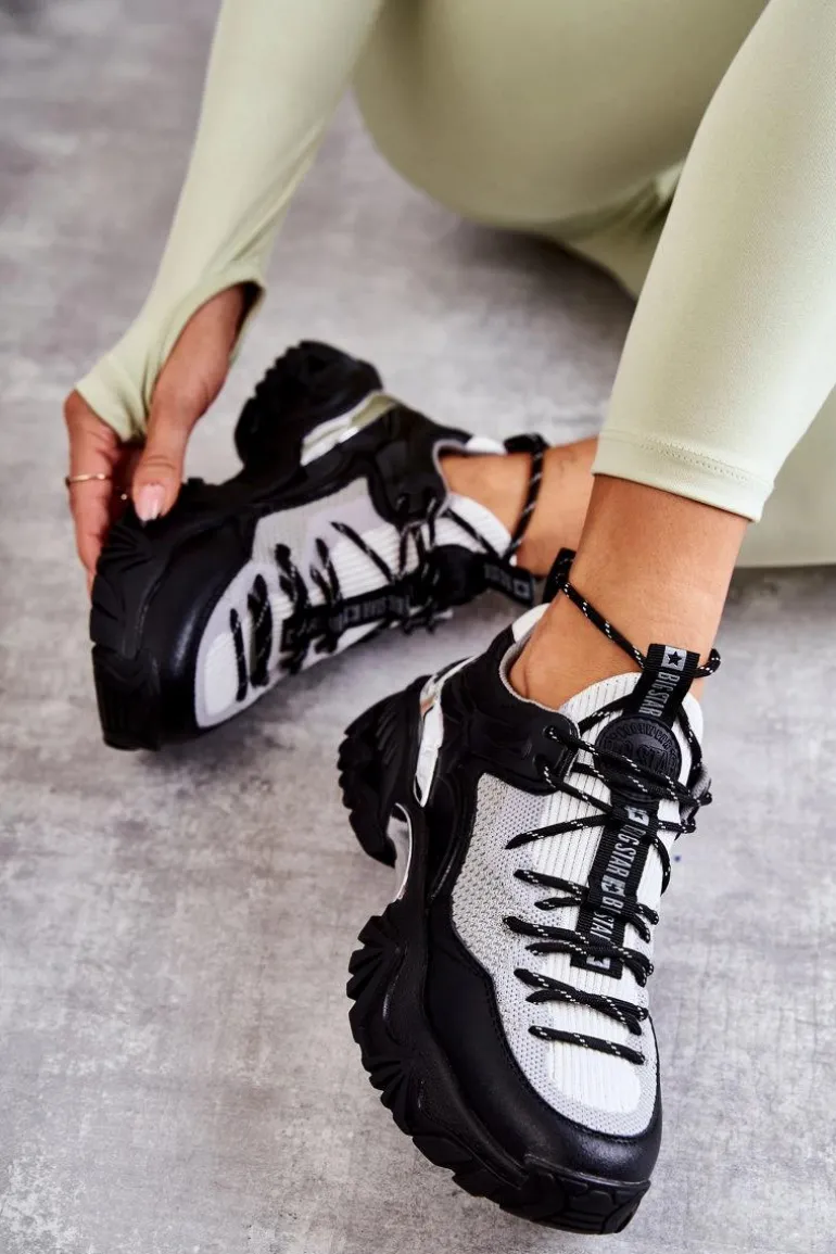 Damskie Buty Sportowe Memory Foam System Big Star KK274053 Czarno-Szare