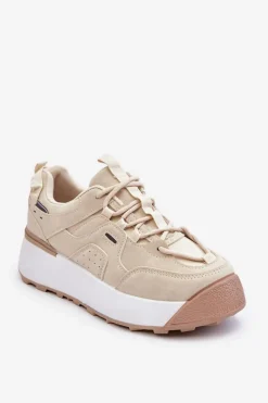 Damskie Buty Sportowe Na Platformie Jasnobeżowe Dakari