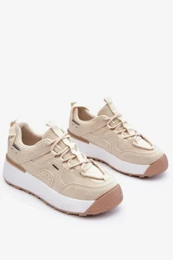 Damskie Buty Sportowe Na Platformie Jasnobeżowe Dakari