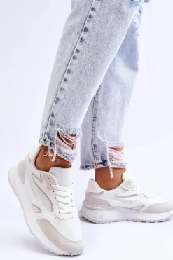 Damskie Buty Sportowe Na Platformie Białe Henley