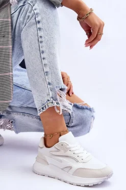 Damskie Buty Sportowe Na Platformie Białe Henley