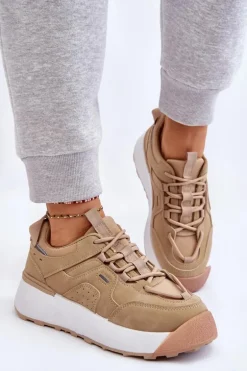 Damskie Buty Sportowe Na Platformie Beżowe Dakari