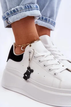 Damskie Buty Sportowe Na Masywnej Platformie Biało-Czarne Mariell