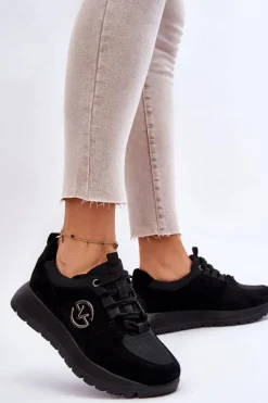 Damskie Buty Sportowe Na Platformie Czarne Aisha