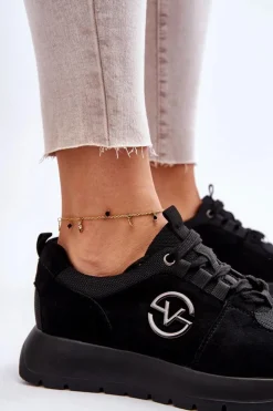 Damskie Buty Sportowe Na Platformie Czarne Aisha