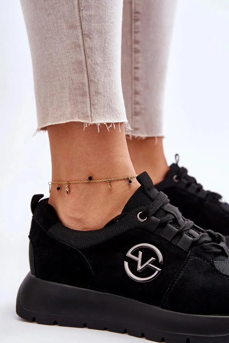 Damskie Buty Sportowe Na Platformie Czarne Aisha