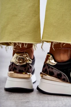 Damskie Buty Sportowe Na Koturnie GOE KK2N4085 Czarne