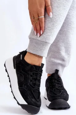 Damskie Buty Sportowe Na Platformie Czarne Dakari