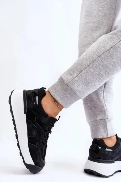 Damskie Buty Sportowe Na Platformie Czarne Dakari