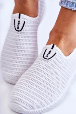 Damskie Buty Sportowe Slip-On Białe Charlien