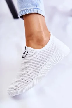 Damskie Buty Sportowe Slip-On Białe Charlien
