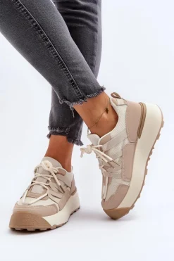 Damskie Buty Sportowe Sneakersy Beżowe Phyrena