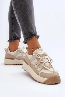 Damskie Buty Sportowe Sneakersy Beżowe Phyrena