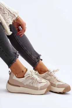 Damskie Buty Sportowe Sneakersy Beżowe Phyrena